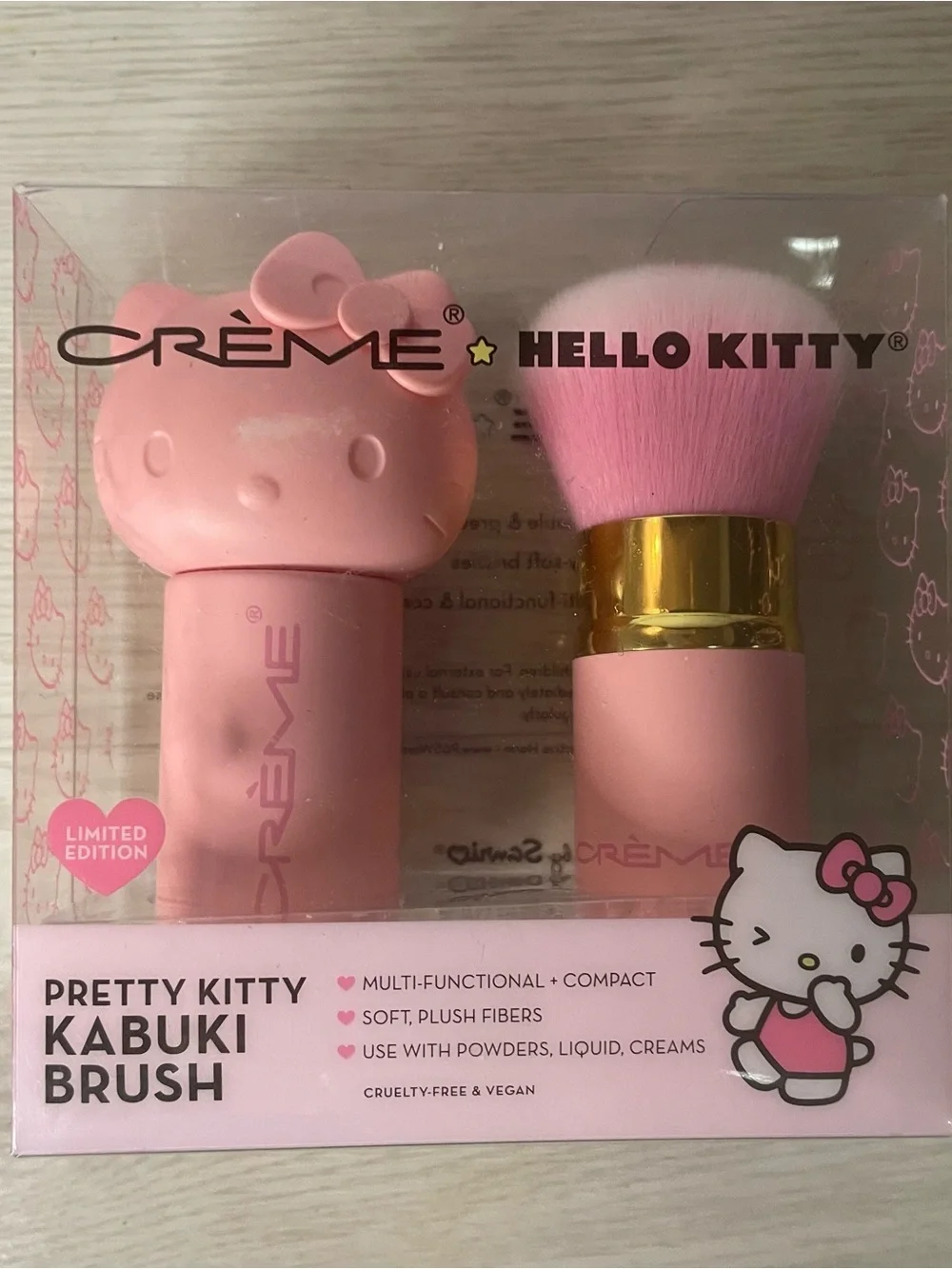 The Crème Shop x Hello Kitty Crème Blush Balm Palette & Kabuki Brush Limited Ed